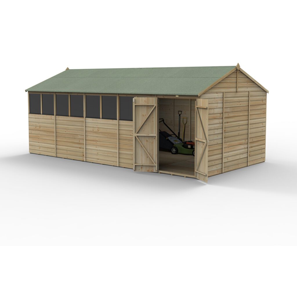 Beckwood 20×10 Reverse Apex Shed – 8 Windows – Double Door with Installation 5013053197981 2